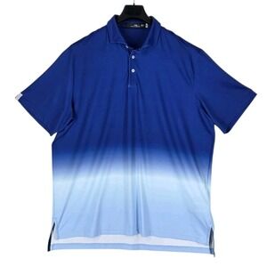 RLX Ralph Lauren Polo Shirt Mens XL Blue Ombre Stretch SS Performance
